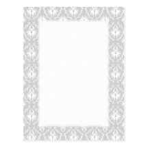 White and Pastel Grey Damask Design. Postcards