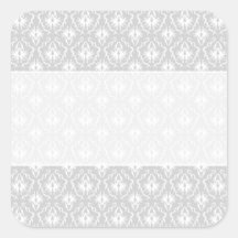 White and Pastel Grey Damask Design. Stickers