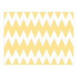 White and Pastel Yellow Zigzags. postcards