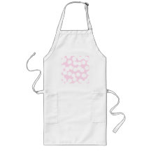 White and Pink Clouds Pattern. Aprons