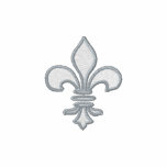 White and Pink Fleur de Lis Embroidered Shirt