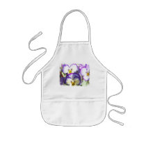 White and Purple Violas Children's Apron
