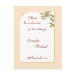 White and red hellebores Save the Date postcard
