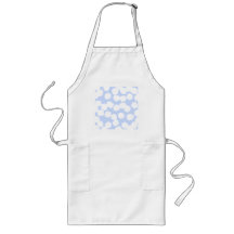 White and Sky Blue Clouds Pattern. Aprons