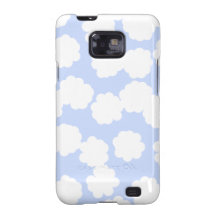 White and Sky Blue Clouds Pattern. Samsung Galaxy Covers