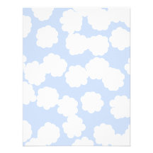 White and Sky Blue Clouds Pattern. Invitation
