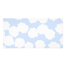 White and Sky Blue Clouds Pattern. Picture Card