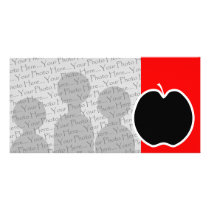White Apple Outline. Picture Card