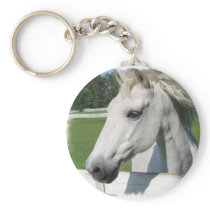 White Arabian Horse Keychain