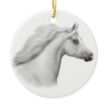 White Arabian Horse Ornament