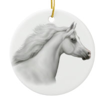White Arabian Horse Ornament