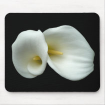 White Arum Lilies Mouse Mats
