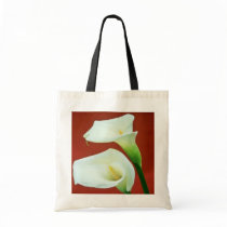 white Arum lily flowers Canvas Bag