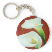white Arum lily flowers Keychains