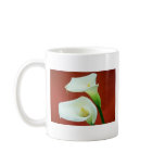 white Arum lily flowers mugs