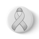 White Awareness Ribbon Button