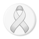 White Awareness Ribbon Magnet
