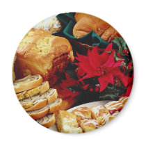 White Baked goods flowers Fridge Magnets