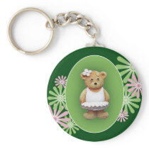 White Ballet Dancer Teddy Bear keychains