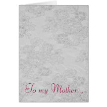 White Beaded Lace Feminine Mother's Day Card