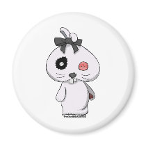 White Beanbag Bunny Fridge Magnets