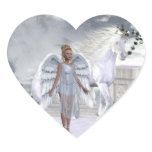 White Beauty Unicorn Angel Heart Sticker