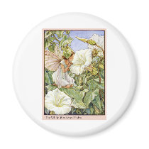 White Bindweed Fairy Fridge Magnet