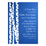 White Birch Tree Bridal Shower Blue Personalized Announcement