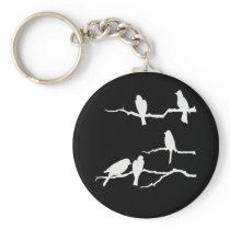 White Bird Silhouette Keychain