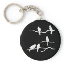 White Bird Silhouette Keychain