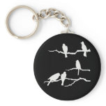 White Bird Silhouette Keychain