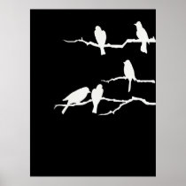 White Bird Silhouette Poster