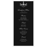 White & Black Chandelier Reception Menu rack cards