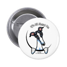 White Black Greyhound IAAM Button