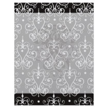 white black heart chandelier shabby damask pattern full color flyer