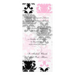 white black pink lovely bold damask invites