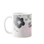white black pink lovely bold damask mugs