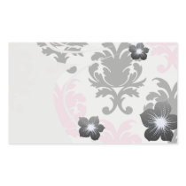 white black pink lovely bold damask rectangle sticker