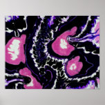 White,Black,Pink & Purple Design - Poster
