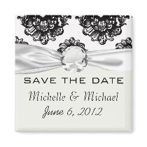 white black rose romance damask refrigerator magnets