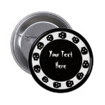 White-Black Skull Button