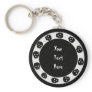 White-Black Skull Keychain