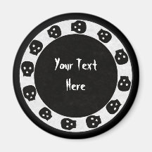 White-black Skull Magnets
