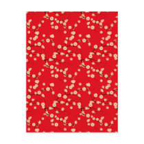 White Blossoms on Red