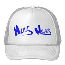 White & Blue Mul Wear logo cap Mesh Hats