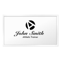 White Border Athletic Trainer Business Card
