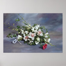 white Bouquet flowers Posters