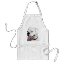 White Boxer apron