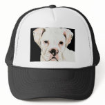 "White Boxer" Dog Art Hat