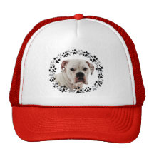 White Boxer Photo Trucker Hats